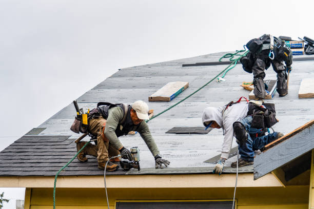 Professional Roofing technician working in Faucett, MO